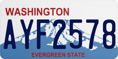 WA license plate AYF2578