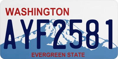 WA license plate AYF2581