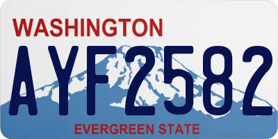 WA license plate AYF2582