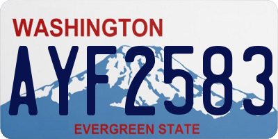 WA license plate AYF2583