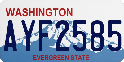 WA license plate AYF2585