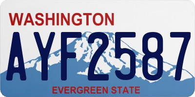 WA license plate AYF2587
