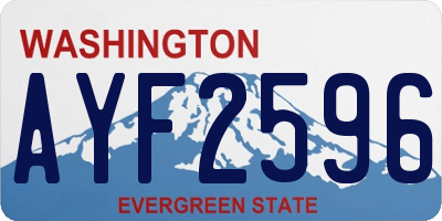 WA license plate AYF2596
