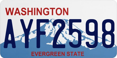 WA license plate AYF2598