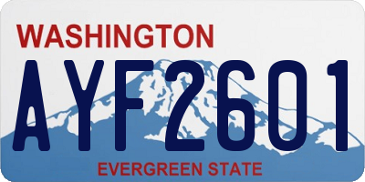 WA license plate AYF2601