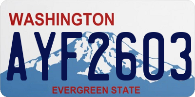 WA license plate AYF2603