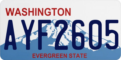 WA license plate AYF2605