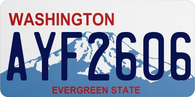WA license plate AYF2606