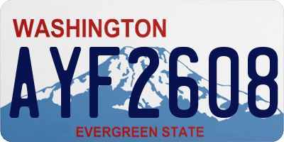 WA license plate AYF2608