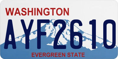 WA license plate AYF2610
