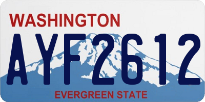 WA license plate AYF2612