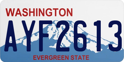 WA license plate AYF2613