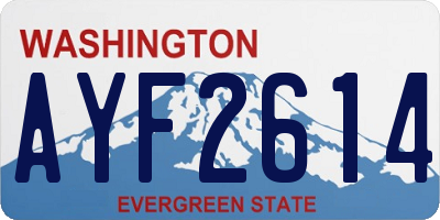 WA license plate AYF2614