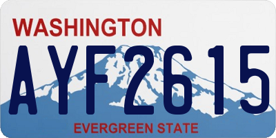 WA license plate AYF2615