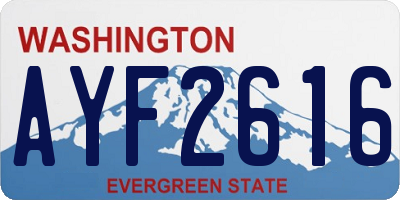 WA license plate AYF2616
