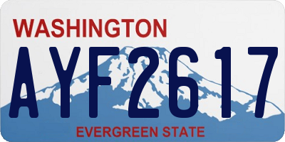 WA license plate AYF2617