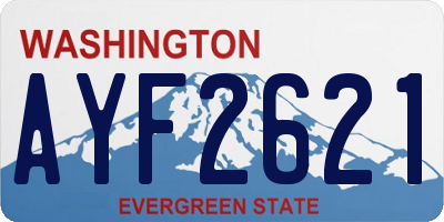 WA license plate AYF2621