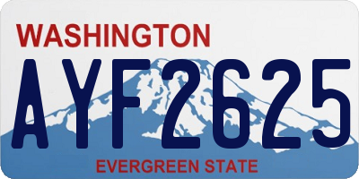 WA license plate AYF2625