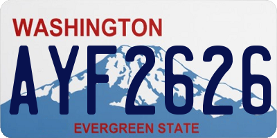 WA license plate AYF2626