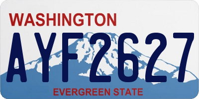 WA license plate AYF2627