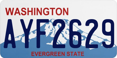 WA license plate AYF2629