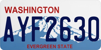 WA license plate AYF2630