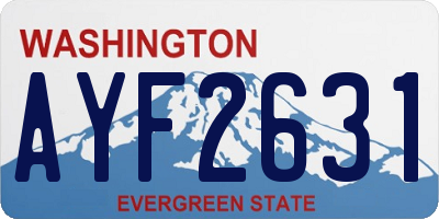 WA license plate AYF2631