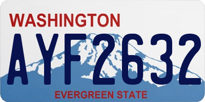 WA license plate AYF2632