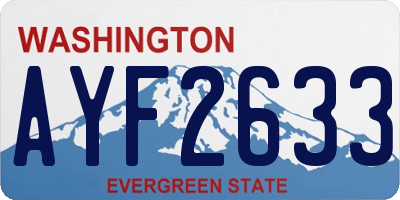 WA license plate AYF2633
