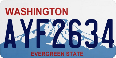 WA license plate AYF2634