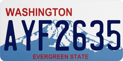 WA license plate AYF2635