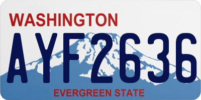 WA license plate AYF2636
