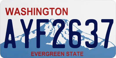 WA license plate AYF2637