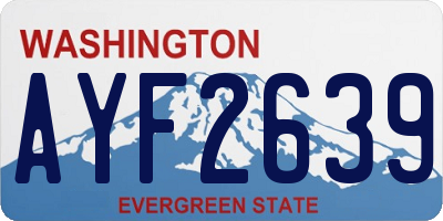 WA license plate AYF2639