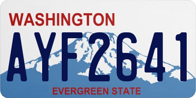 WA license plate AYF2641