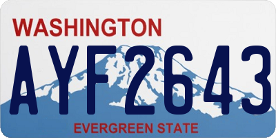 WA license plate AYF2643