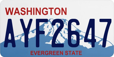 WA license plate AYF2647