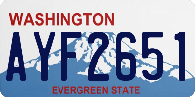 WA license plate AYF2651
