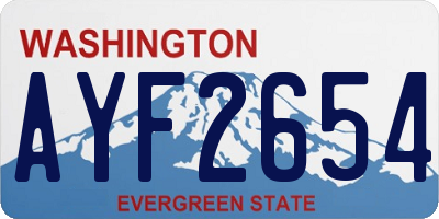 WA license plate AYF2654