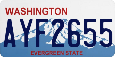 WA license plate AYF2655