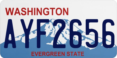 WA license plate AYF2656
