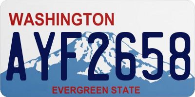 WA license plate AYF2658