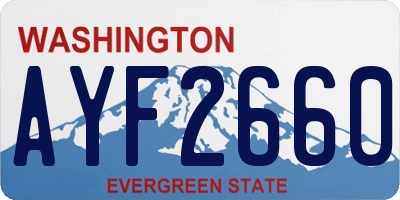 WA license plate AYF2660