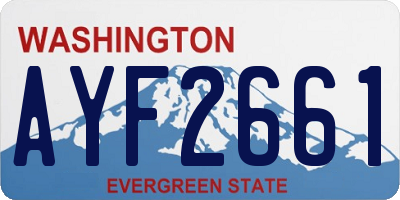 WA license plate AYF2661