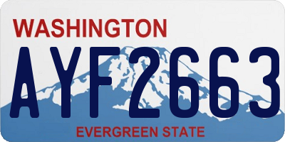WA license plate AYF2663