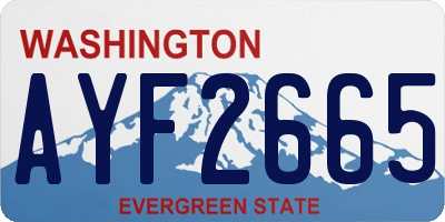 WA license plate AYF2665