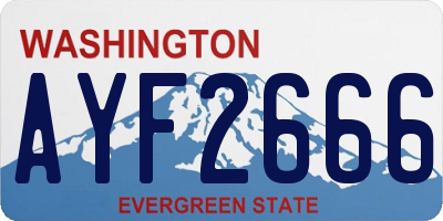 WA license plate AYF2666