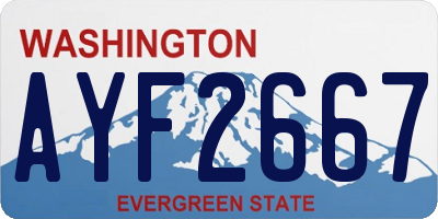 WA license plate AYF2667