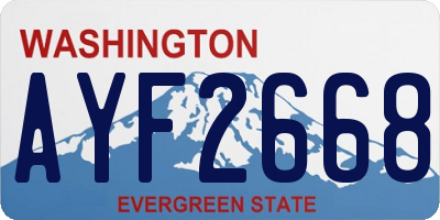 WA license plate AYF2668