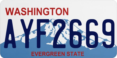 WA license plate AYF2669